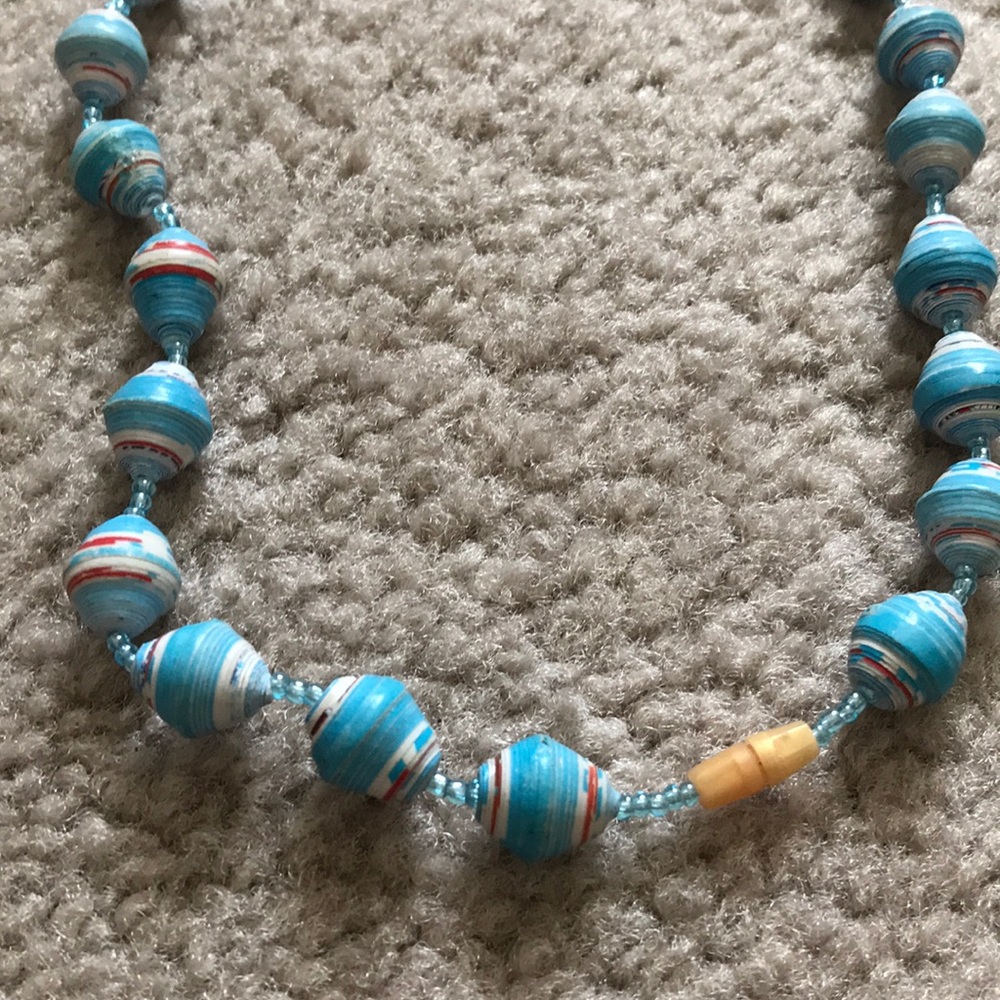 Ugandan Paper Bead Necklace with Closure